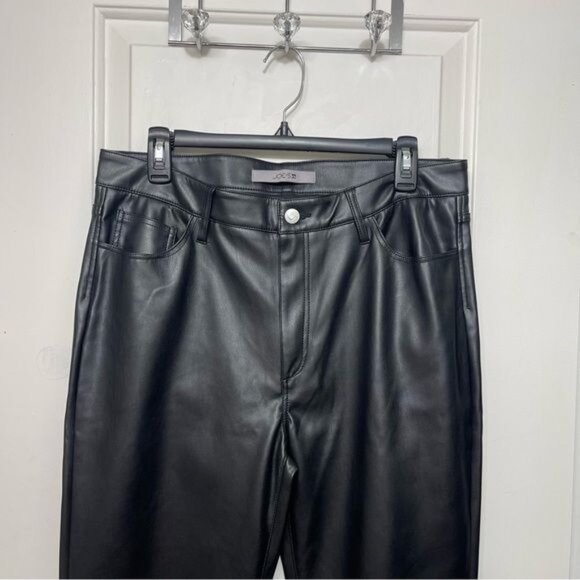 New Joe's Mid Rise Black Faux Leather Cropped Bootcut Jeans Size 31 - Picture 4 of 8